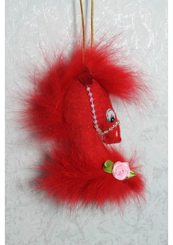 Меховой брелок лошадка