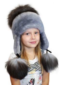 Шапка Пушистик "Голубая Волна"