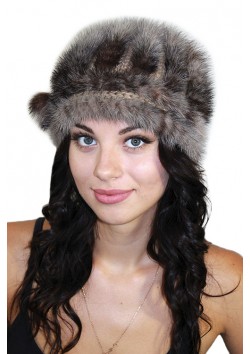 Шапка из вязаной норки "Инна"