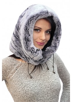 Капор меховой серый