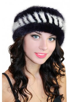 Меховой ободок фиолетовый