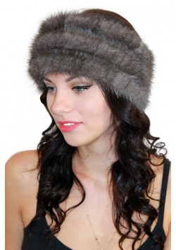 Меховой ободок серый