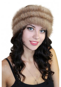 Меховой ободок бежевый