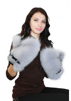 Песцовые варежки "Сапфир"