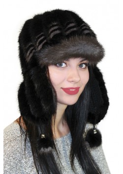 Вязаная норка с ушами "Ярина"